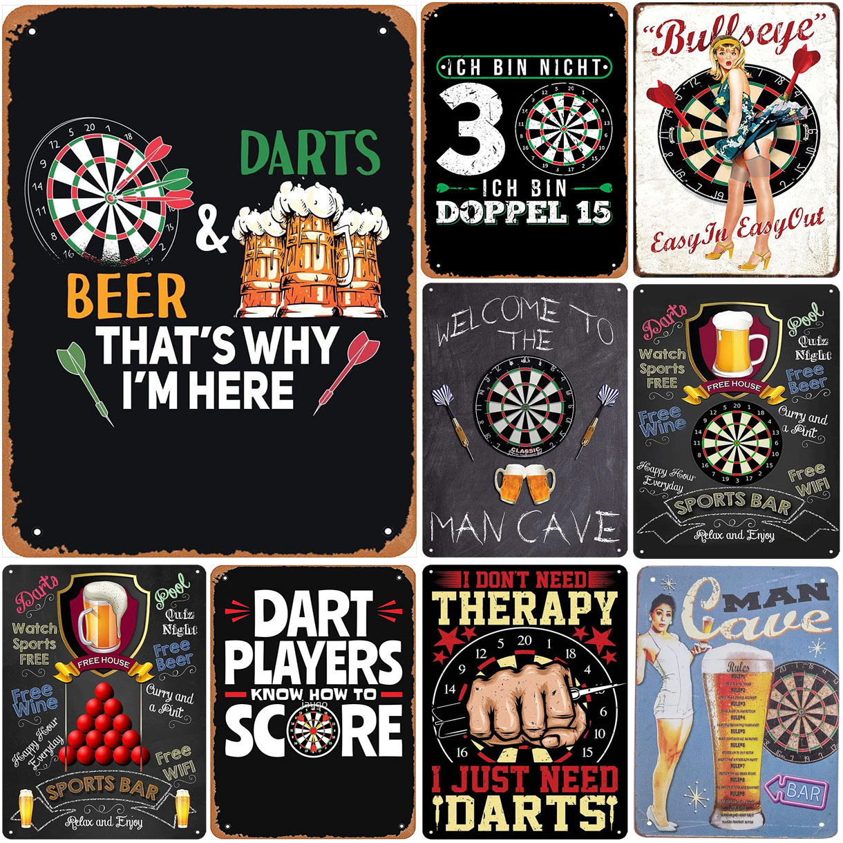 Brass Weight Plate - Vintage Darts & Beer Tin Sign,
