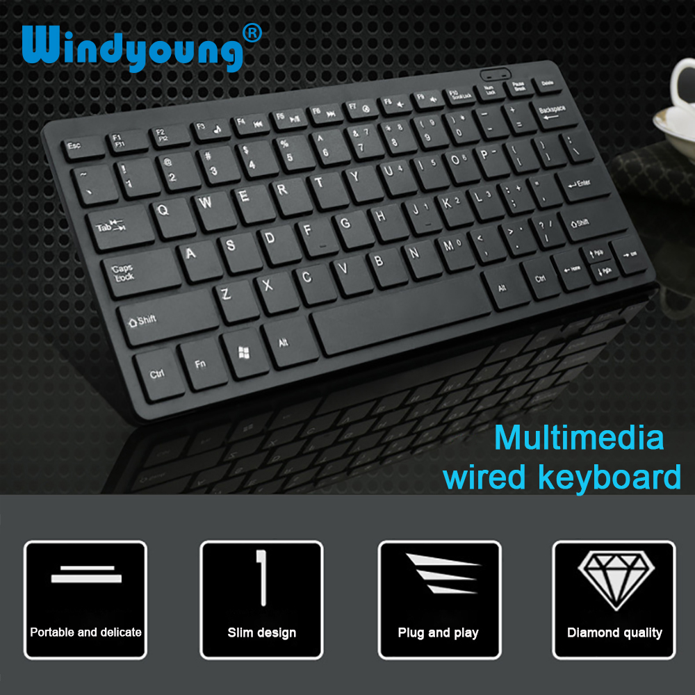 Gaming Keyboard Ergo - Ultra-Thin Wired Keyboard USB 2.0 Mini