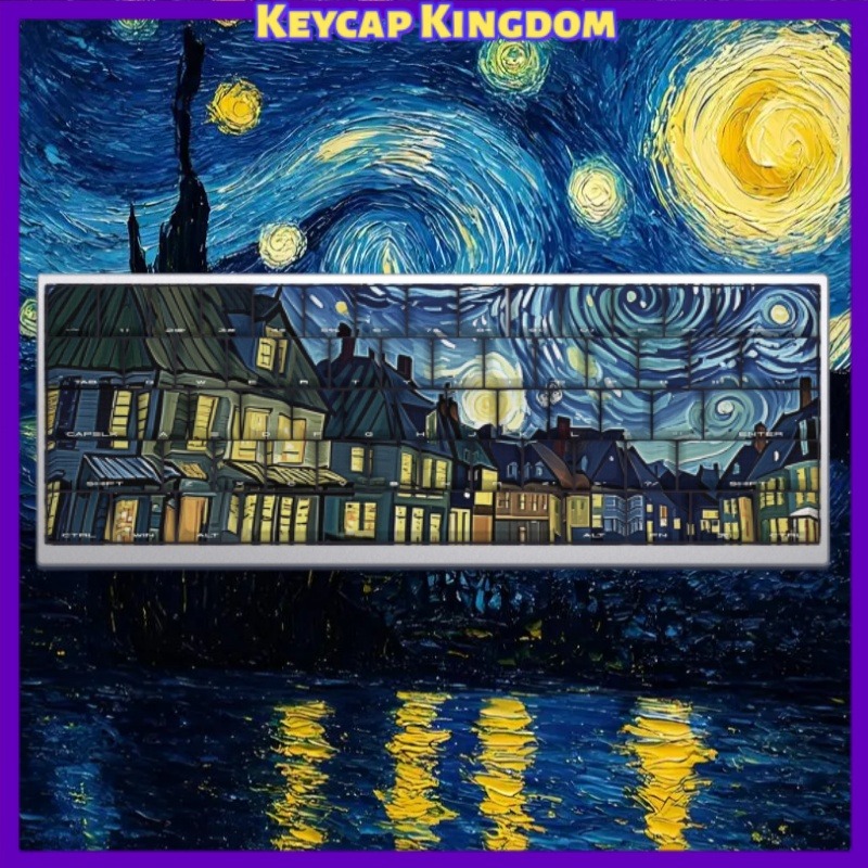 Gaming Keyboard Ergo - Van Gogh Starry Sky Theme Keycap