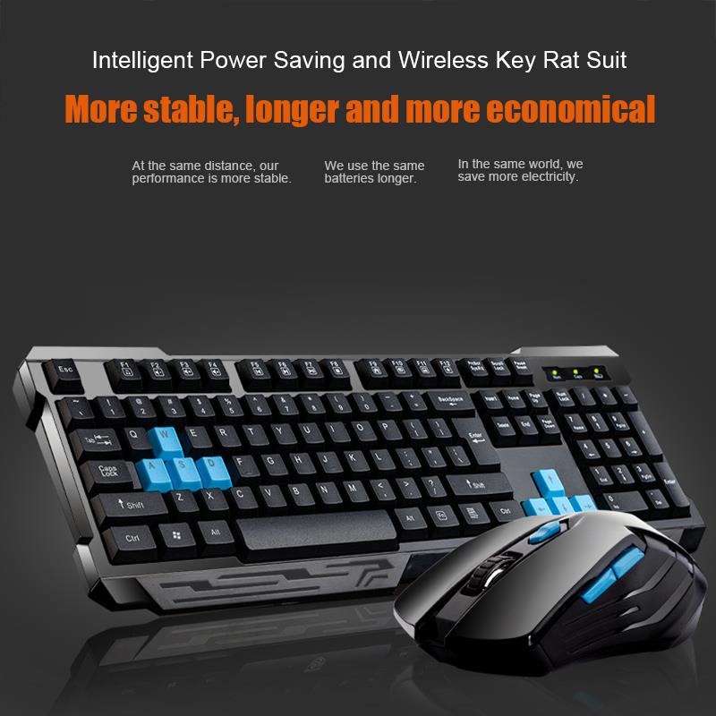 Gaming Keyboard And Mouse Combo Wireless - Keyboard Mouse Combos Waterproof Multimedia 2.4GHz