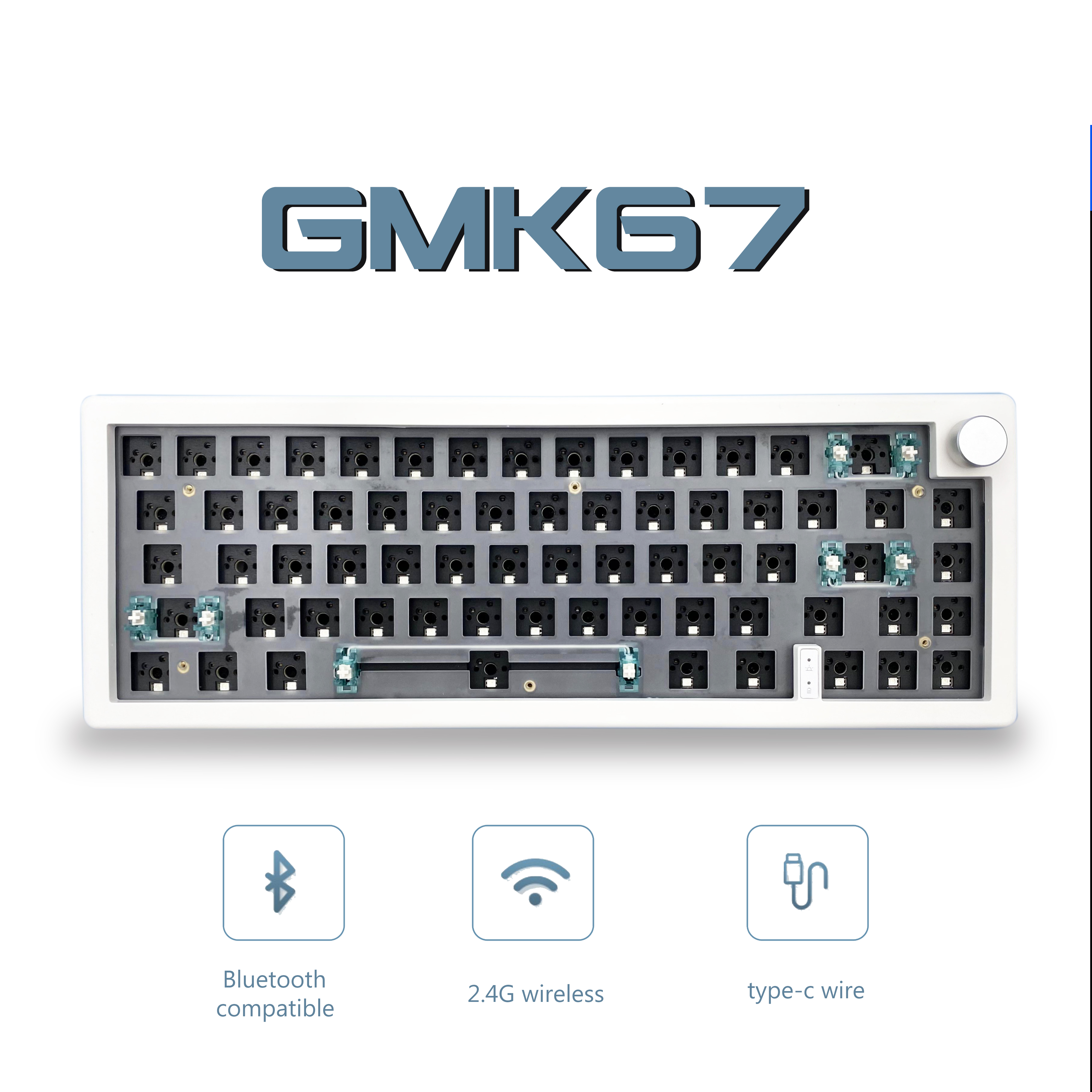 Gaming Keyboard Thocky - GMK67 65% Gasket Bluetooth 2.4G Wireless