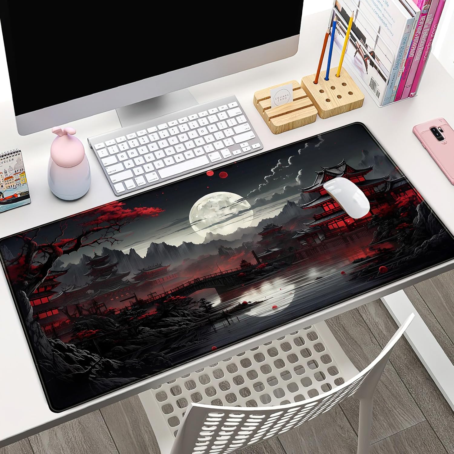 Japanese Desk Mat Riverside Fu - Gaming Keyboard And Mouse 리뷰 및 가격