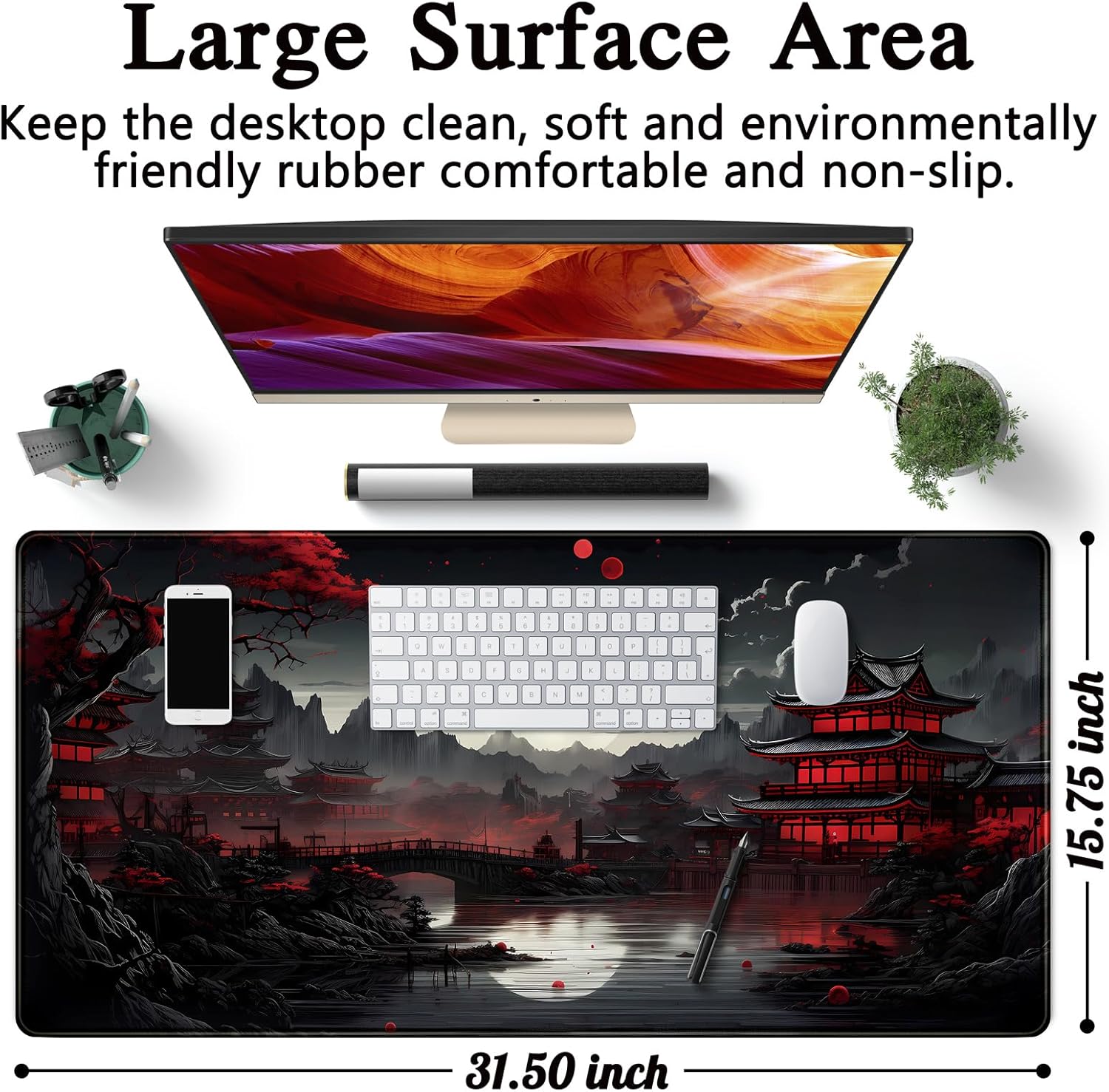 Japanese Desk Mat Riverside Fu - Gaming Keyboard And Mouse 리뷰 및 가격