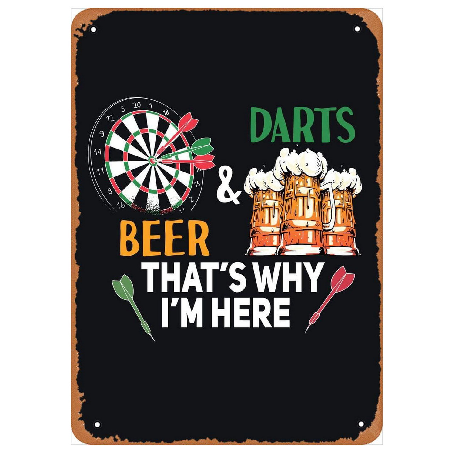 Vintage Darts & Beer Tin Sign, - Brass Weight Plate 리뷰 및 가격