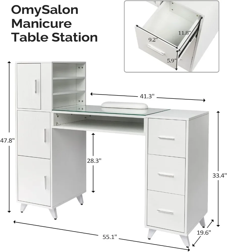 Manicure Table Nail Desk for N - Wrist Rest Wood 리뷰 및 가격