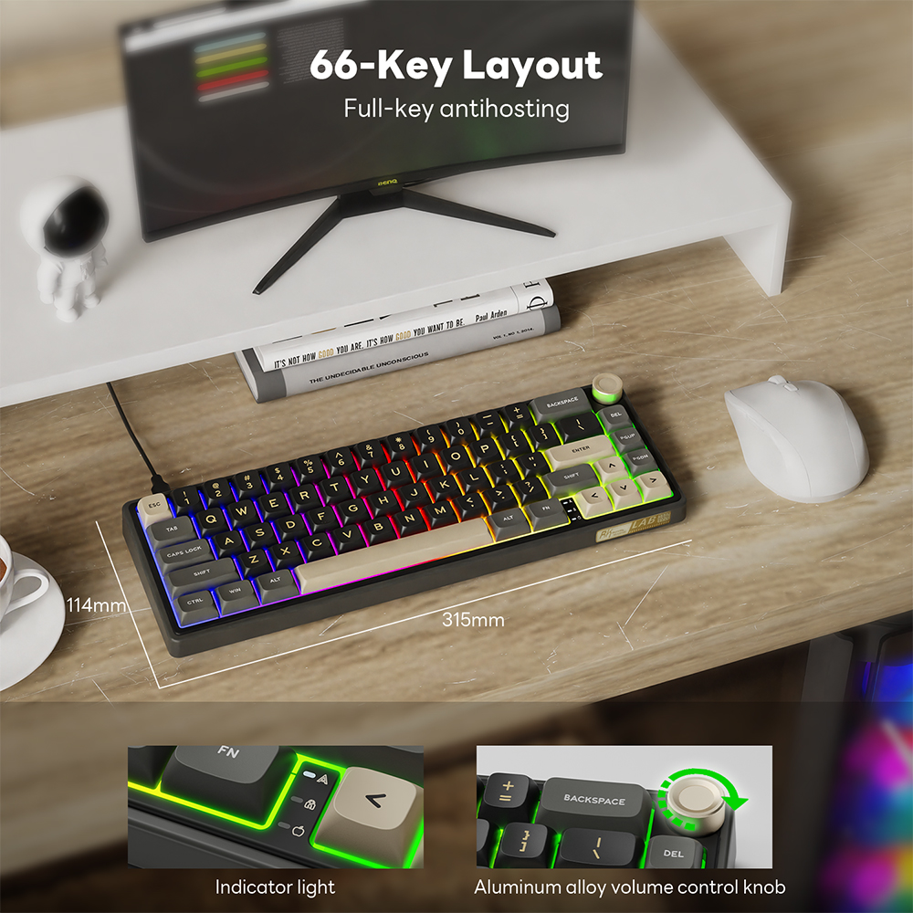 Royal Kludge RK R65 Brazilian  - Gaming Keyboard Thocky 리뷰 및 가격