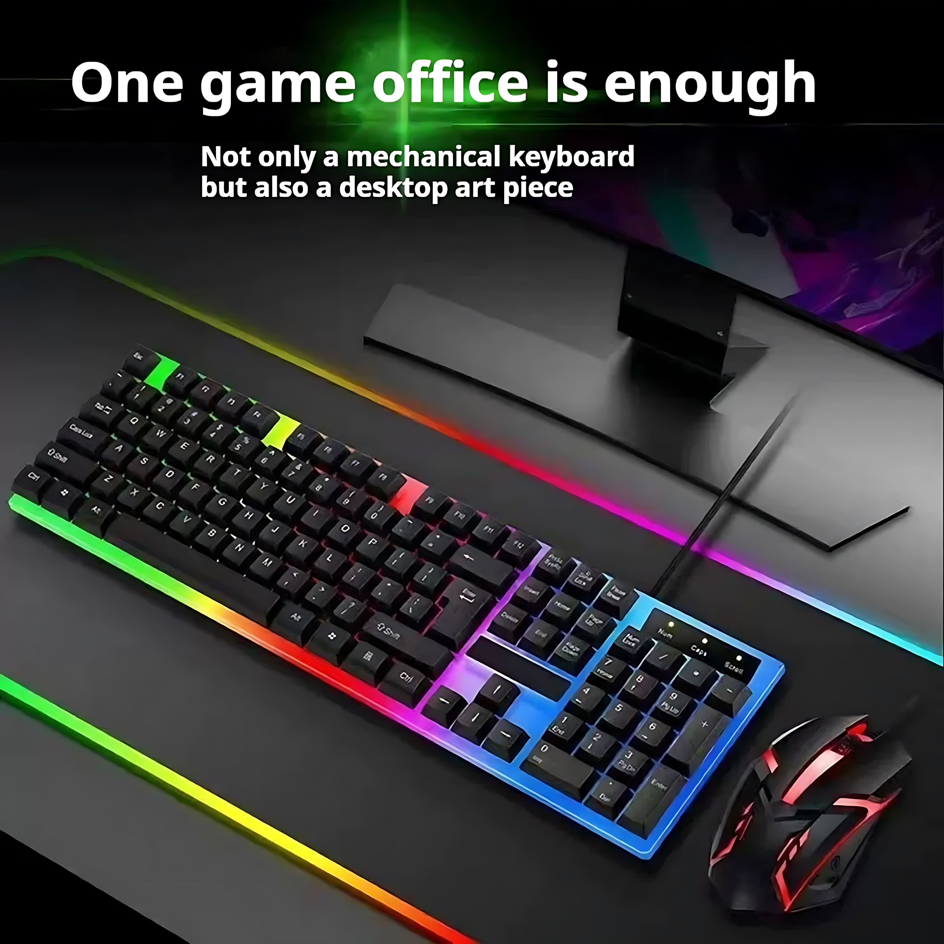 Rainbow Backlit Wired Keyboard - Gaming Keyboard Mouse Combo 리뷰 및 가격