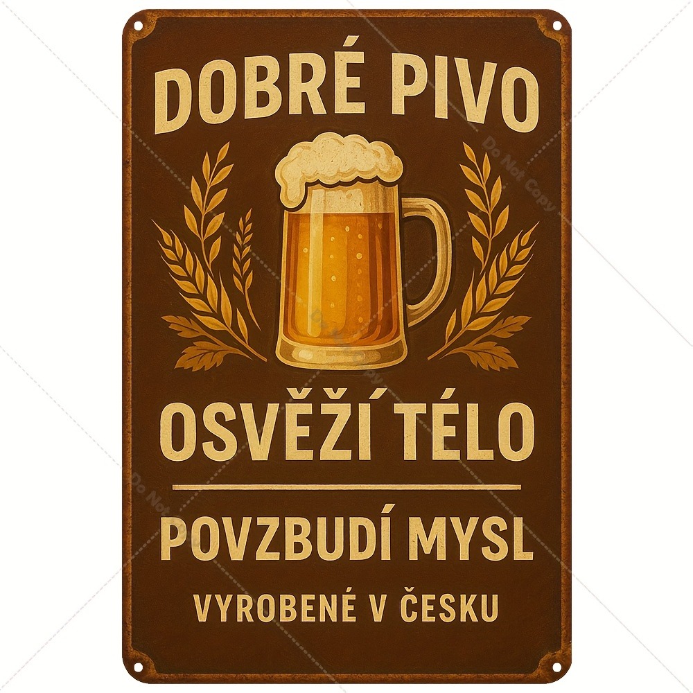 Vintage Czech Beer Metal Sign  - Brass Weight Plate 리뷰 및 가격