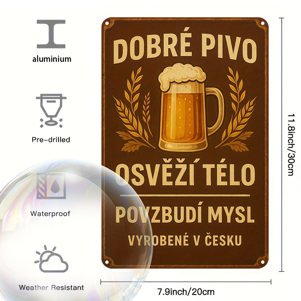 Vintage Czech Beer Metal Sign  - Brass Weight Plate 리뷰 및 가격