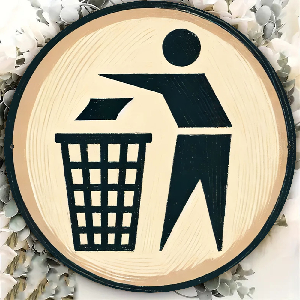 Round metal sign with trash so - Brass Weight Plate 리뷰 및 가격