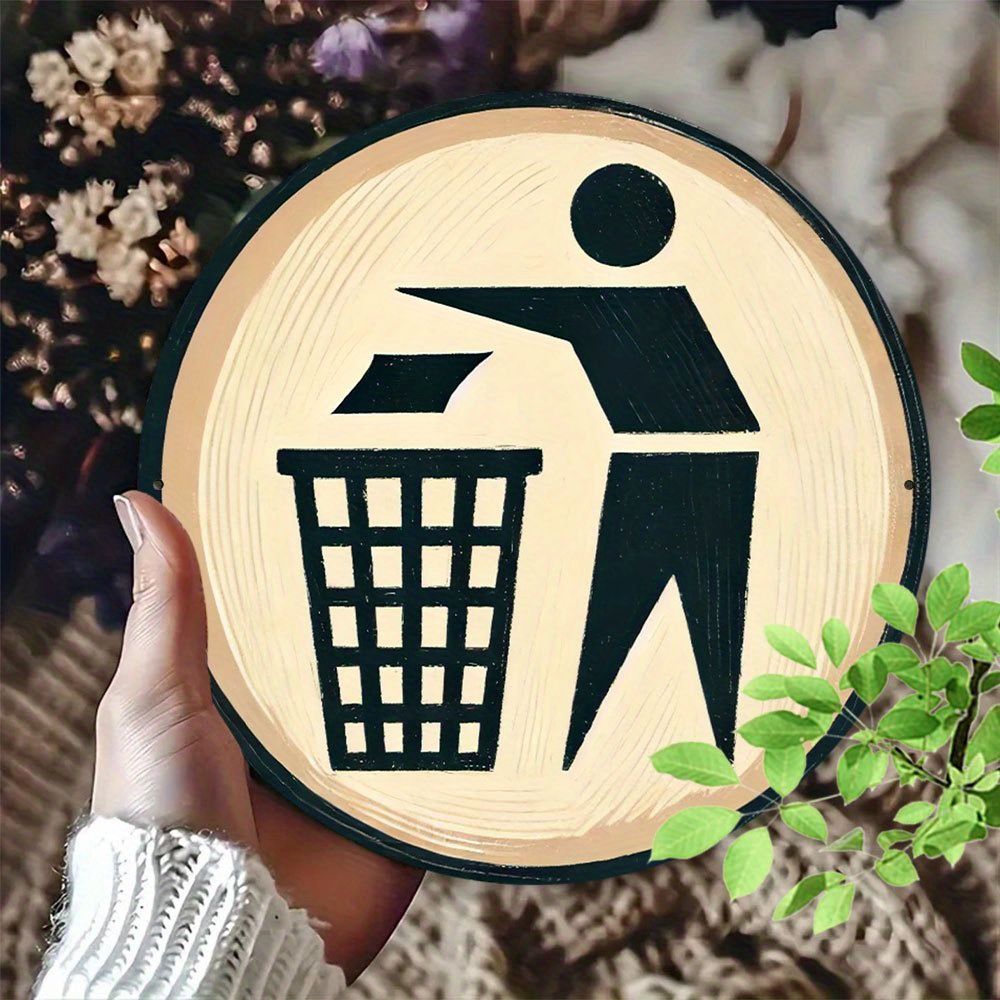 Round metal sign with trash so - Brass Weight Plate 리뷰 및 가격