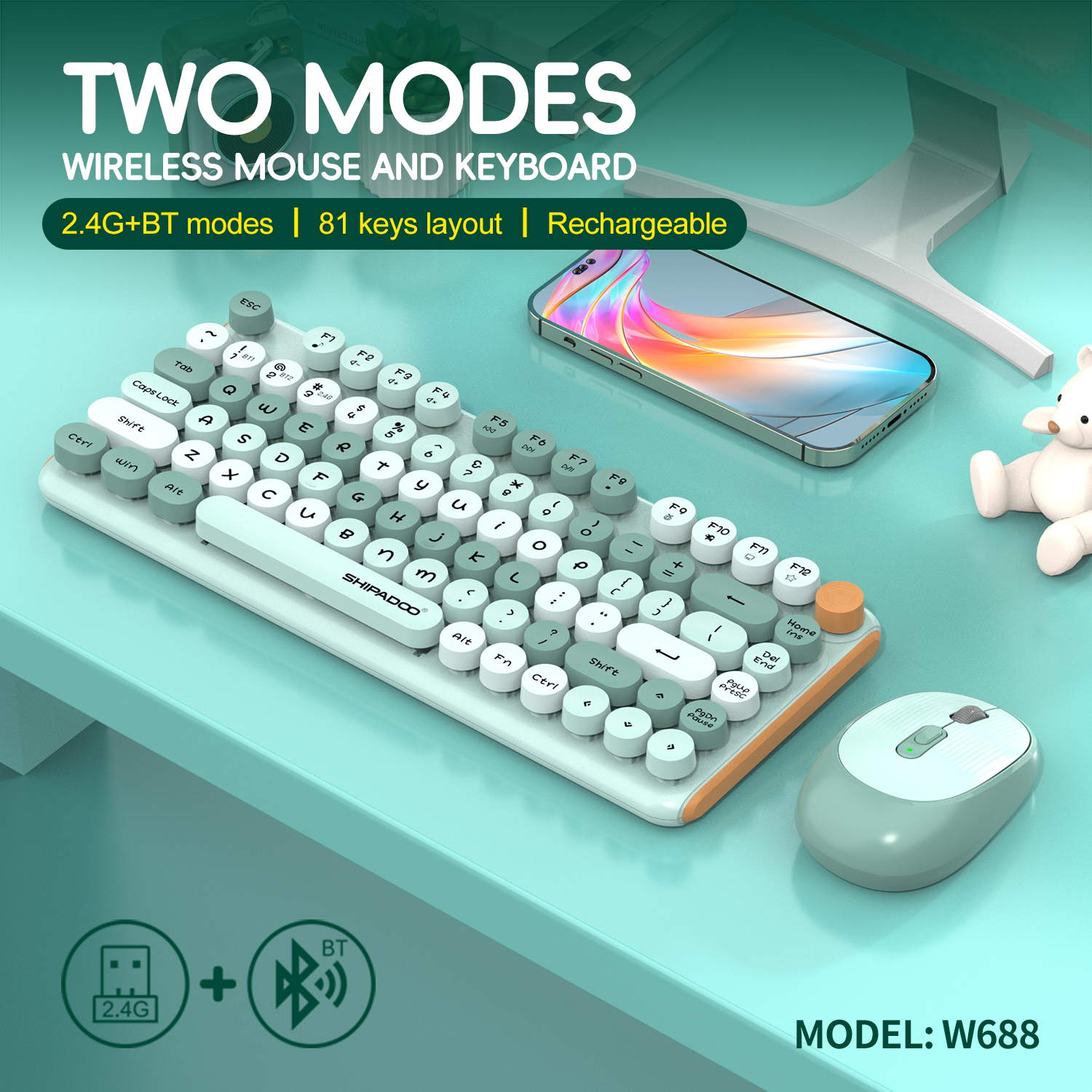 81 keys Bluetooth 2.4G Wireles - Gaming Keyboard And Mouse Combo Wireless 리뷰 및 가격