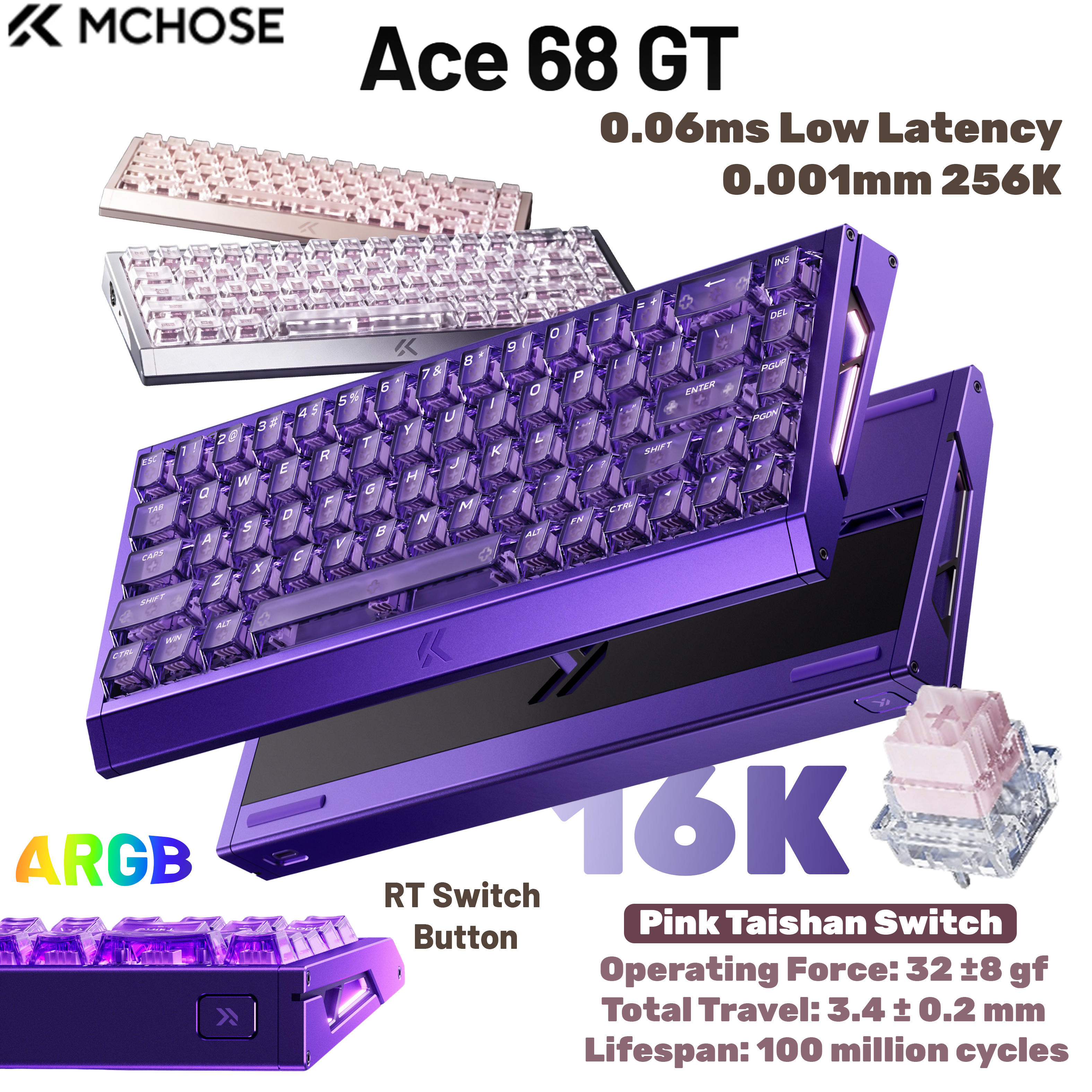 MCHOSE Ace 68 GT Aluminum Allo - Gaming Keyboard Hot Swappable 리뷰 및 가격
