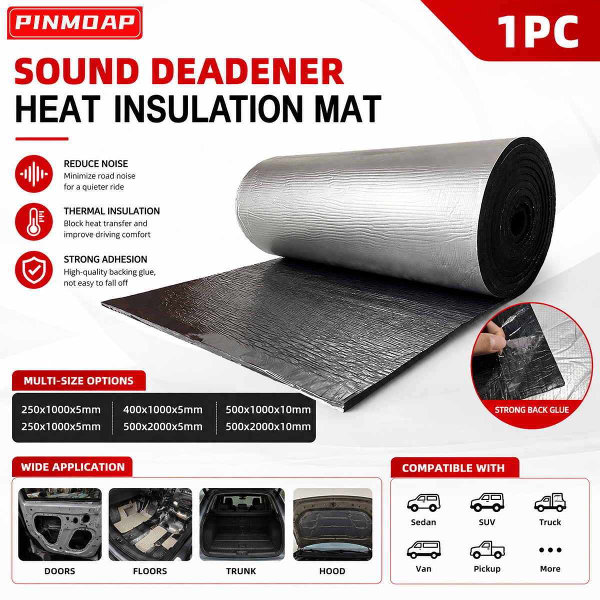 PINMOAP Car Sound Deadening Ma - Foam Dampener Sheet 리뷰 및 가격