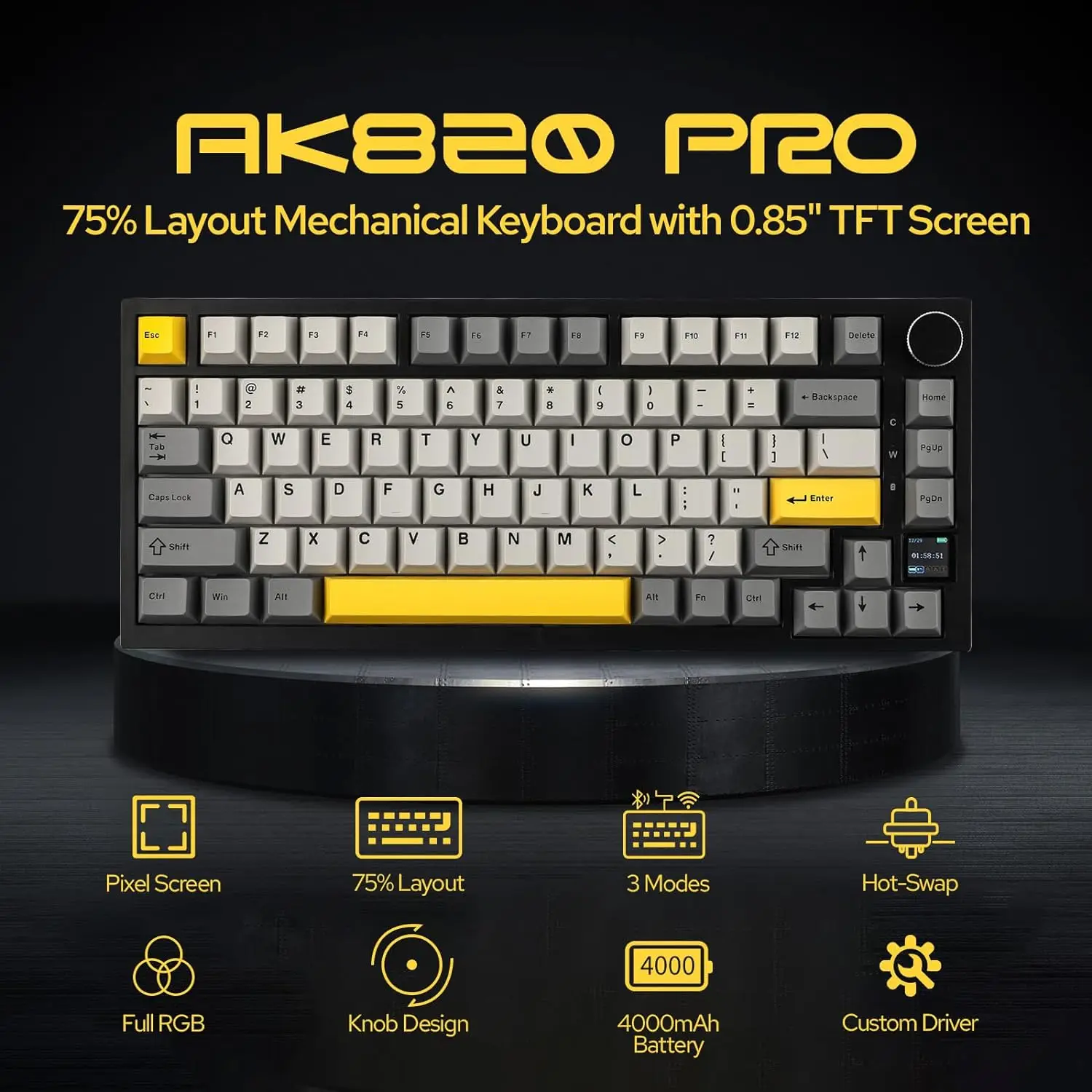 AJAZZ AK820/AK820 PRO Triple-M - Gaming Keyboard Hot Swappable 리뷰 및 가격
