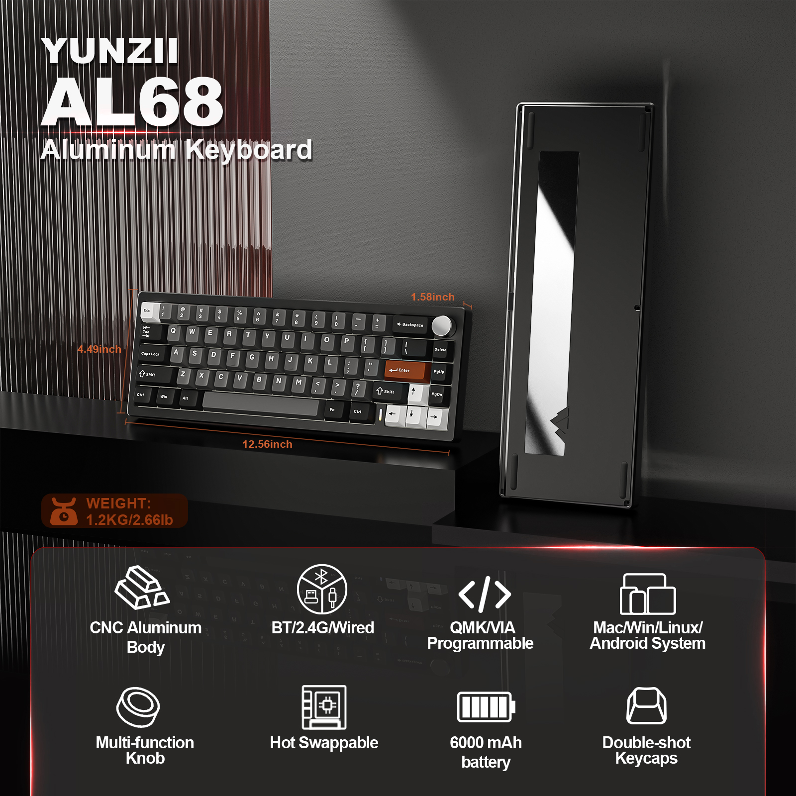 YUNZII AL68 Black QMK/VIA Mech - Gaming Keyboard Mobile 리뷰 및 가격