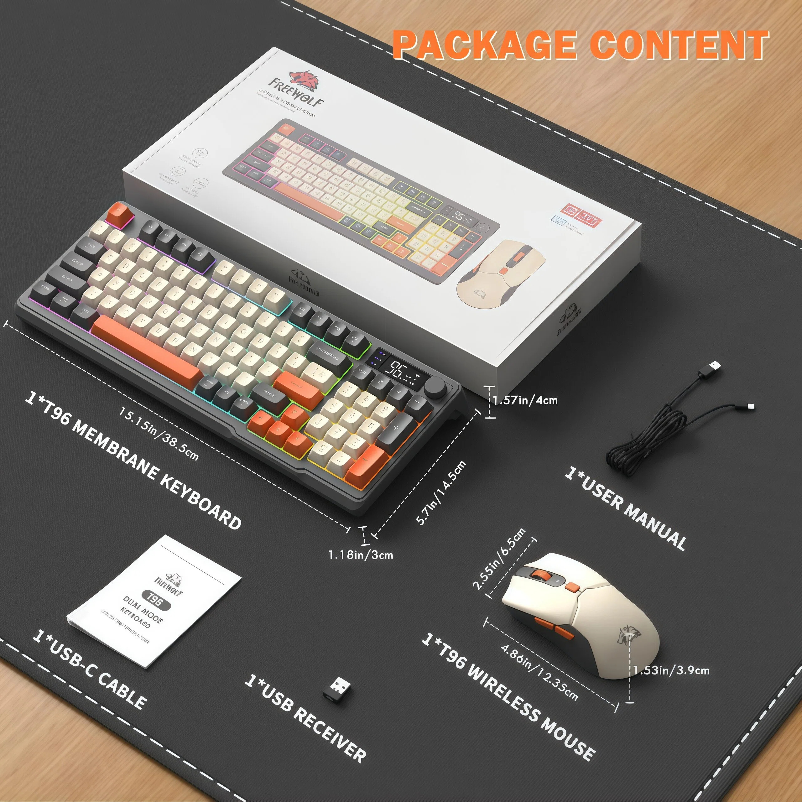 FREEWOLF T96 Wireless Keyboard - Gaming Keyboard And Mouse Combo Wireless 리뷰 및 가격