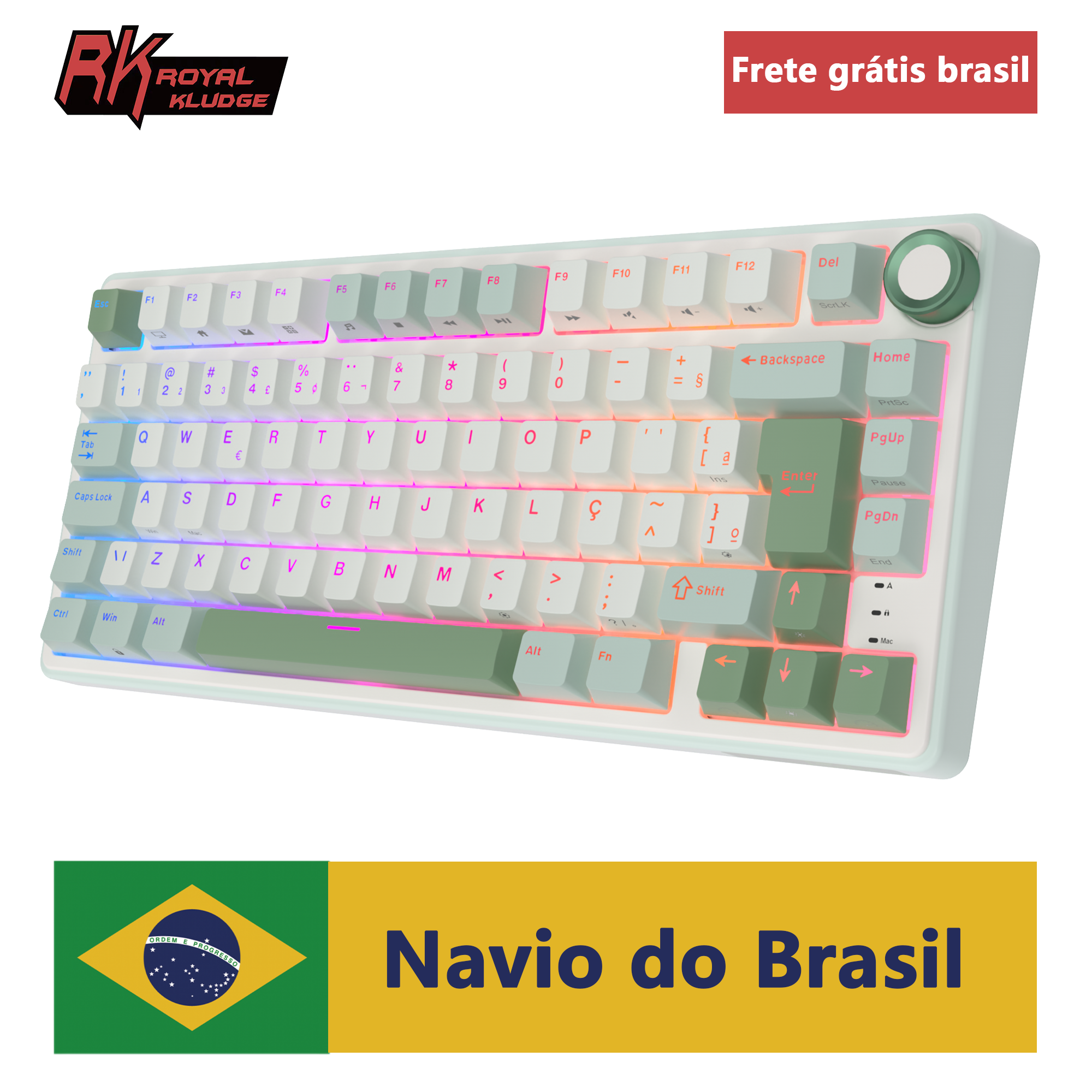 Royal Kludge RK R75 Brazilian  - Gaming Keyboard Thocky 리뷰 및 가격