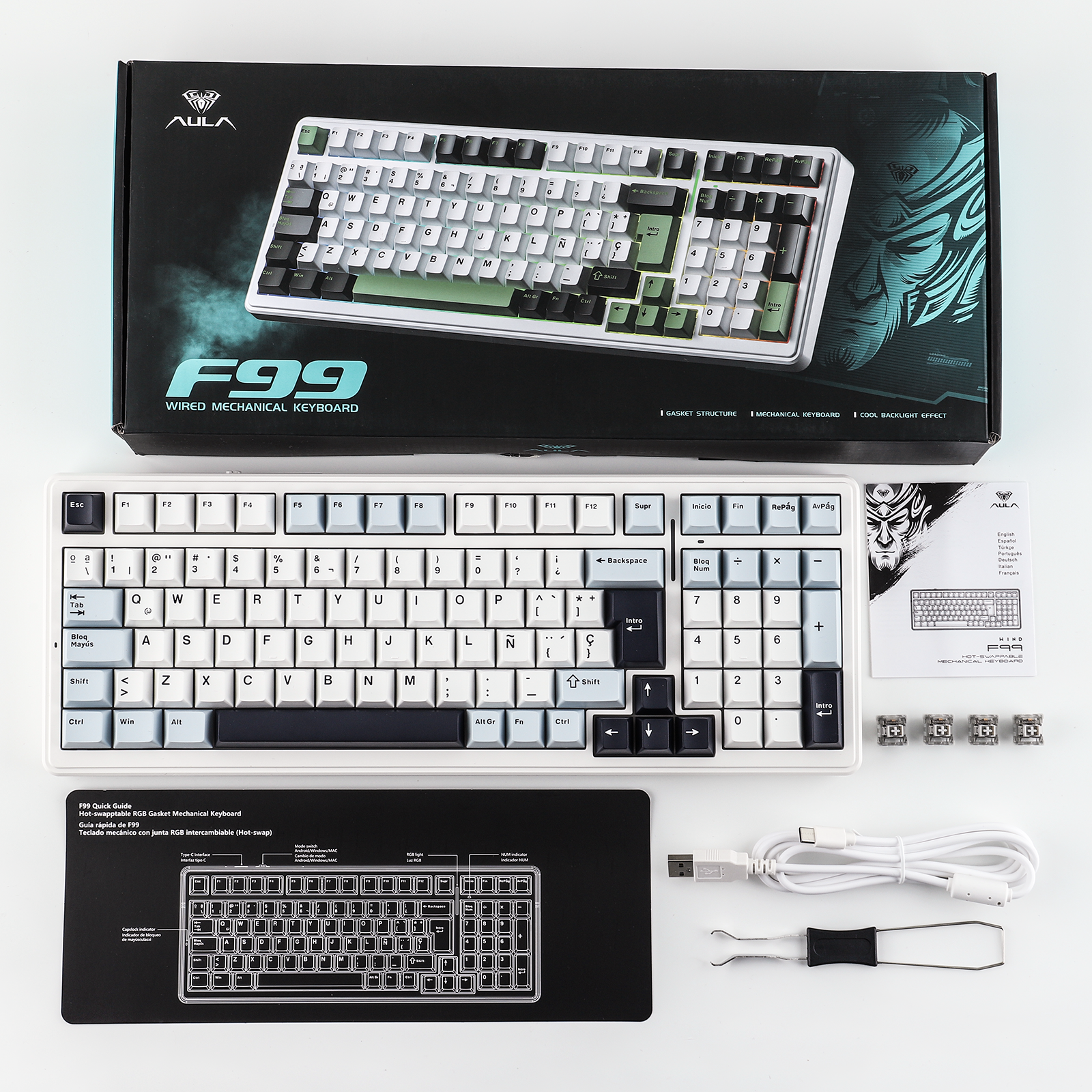 AULA F99 ISO-ES 96% QWERTY Lay - Gaming Keyboard Thocky 리뷰 및 가격