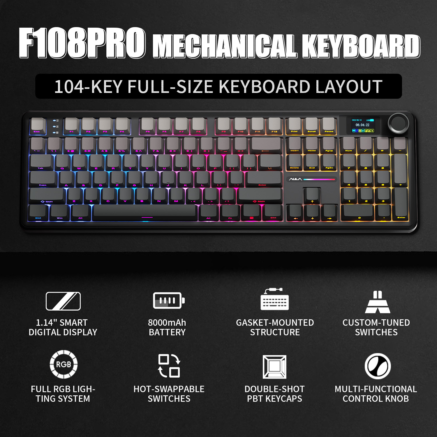 AULA F108 PRO Mechanical Keybo - Gaming Keyboard Thocky 리뷰 및 가격