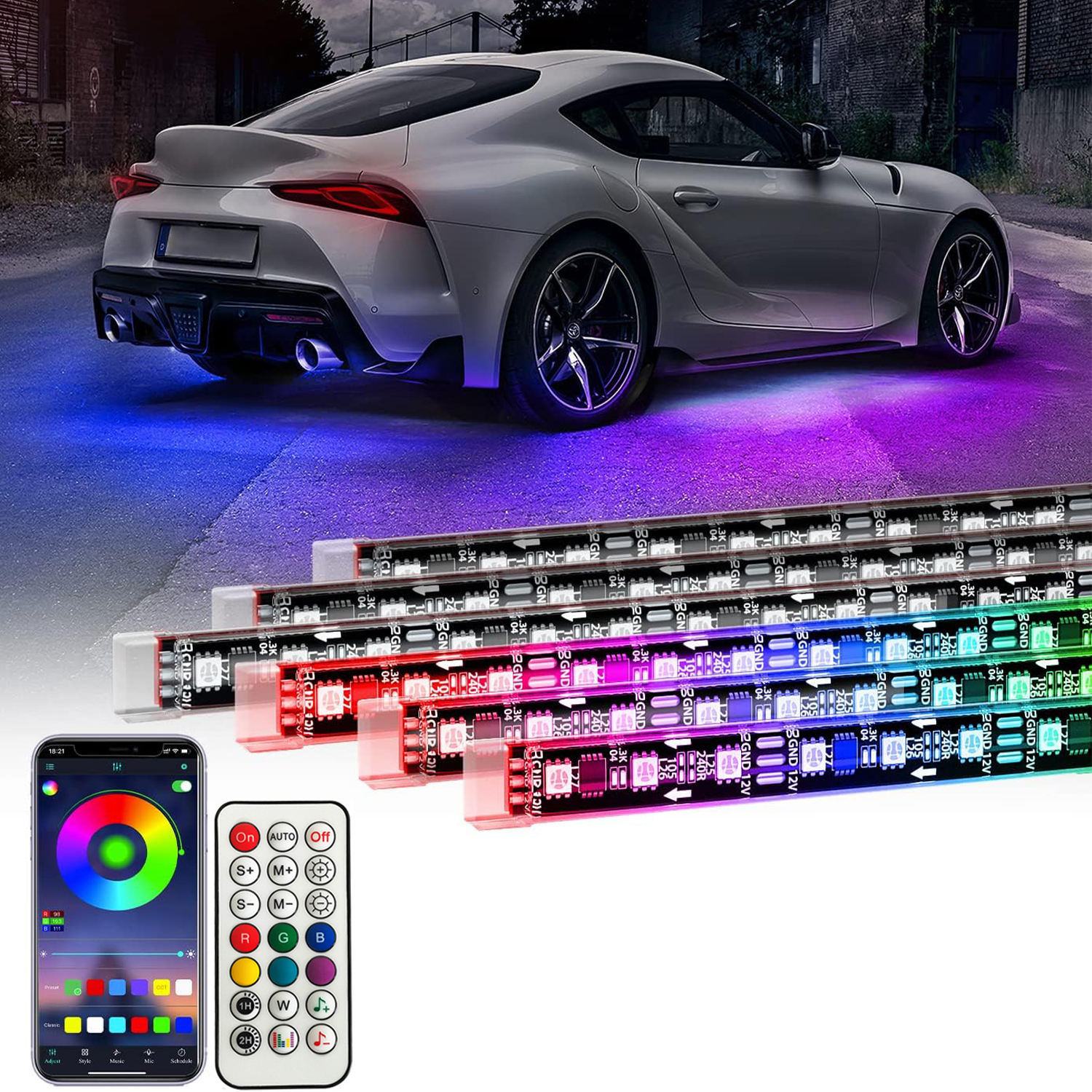 RGB Flexible Car Underglow Lig - Rgb Underglow Strip 리뷰 및 가격