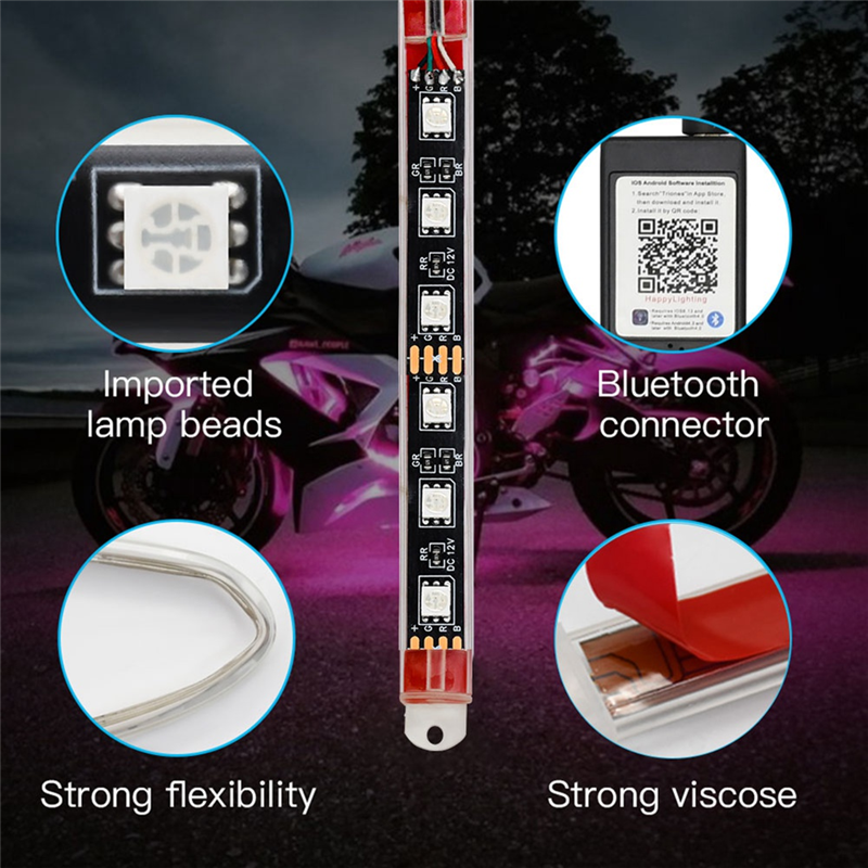 8PCS Motorcycle Underglow LED  - Rgb Underglow Strip 리뷰 및 가격