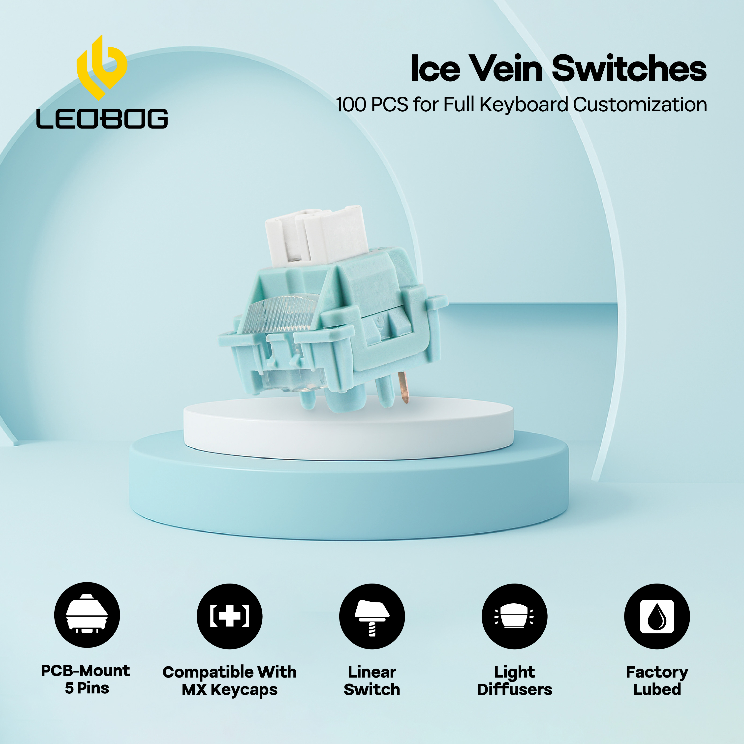 100 Pieces LEOBOG Ice Vein 42g - Keyboard Lube Kit 리뷰 및 가격